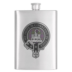 Cantil Clan MacDonald do Clanranald Crest & Tartan Flask