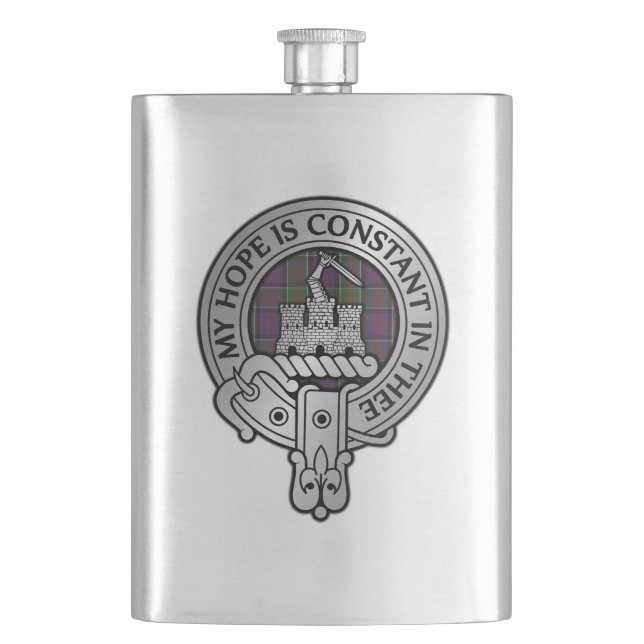 Cantil Clan MacDonald do Clanranald Crest & Tartan Flask (Frente)