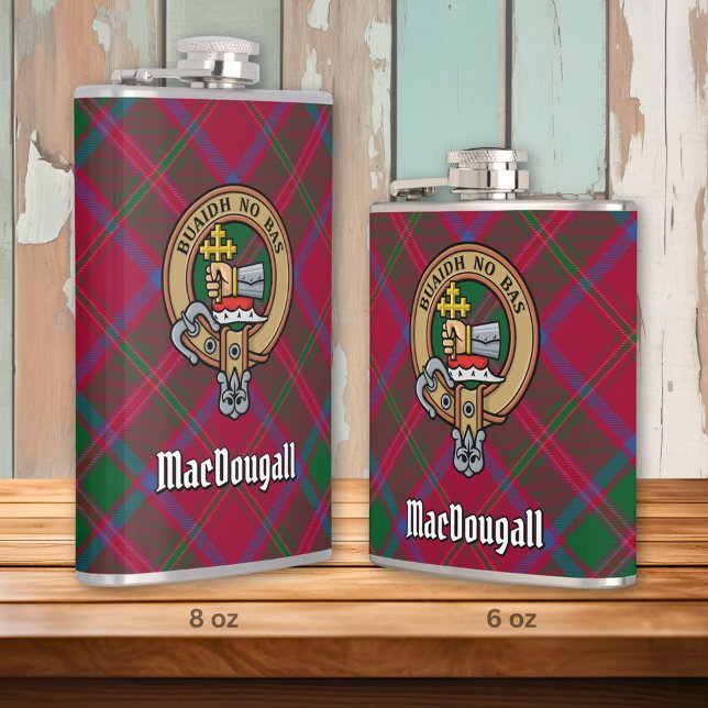 Cantil Clan MacDougall Crest sobre Tartan (Criador carregado)
