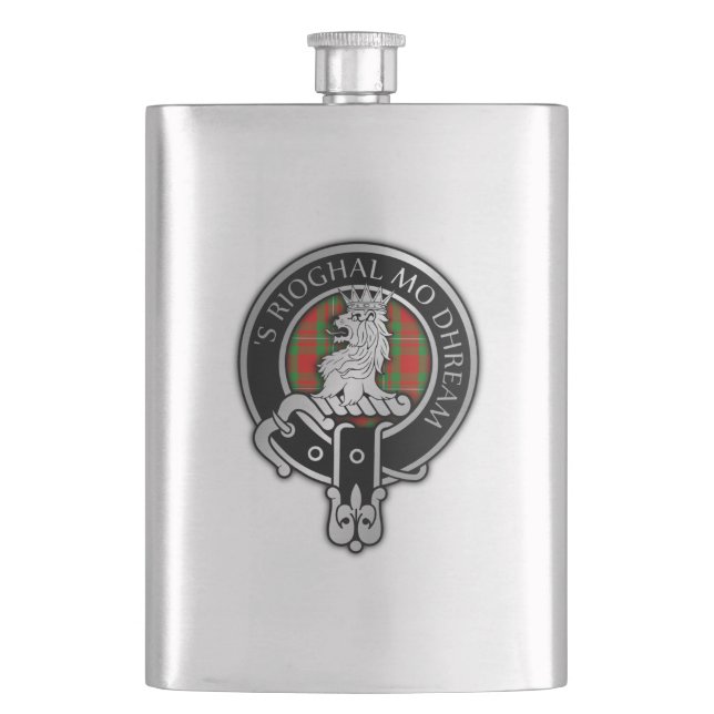 Cantil Clan MacGregor Crest & Tartan Flask (Frente)