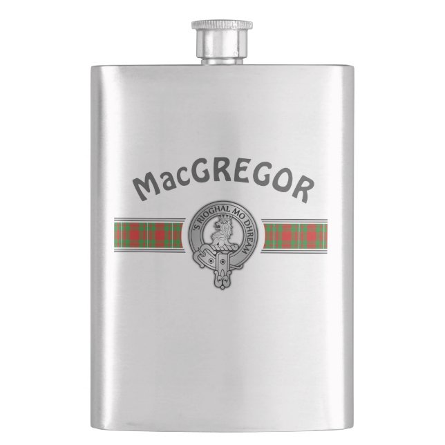 Cantil Clan MacGregor (Editar) Crest & Tartan Flask (Frente)