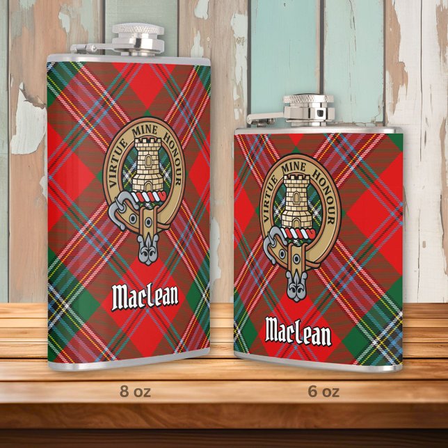 Cantil Clan MacLean Crest sobre Tartan (Criador carregado)