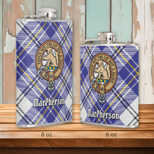 Cantil Clan MacPherson Crest sobre Blue Dress Tartan