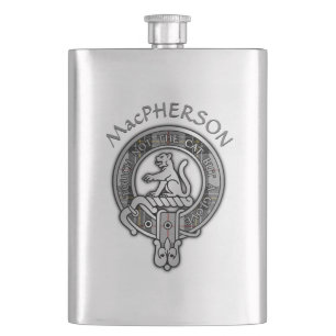 Cantil Clan MacPherson Crest & Tartan Flask