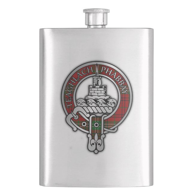 Cantil Clan Morrison Crest & Tartan Flask (Frente)