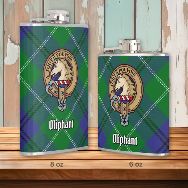 Cantil Clan Oliphant Crest sobre Tartan (Criador carregado)