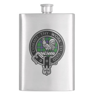 Cantil Clan Sinclair Crest & Hunting Tartan Flask