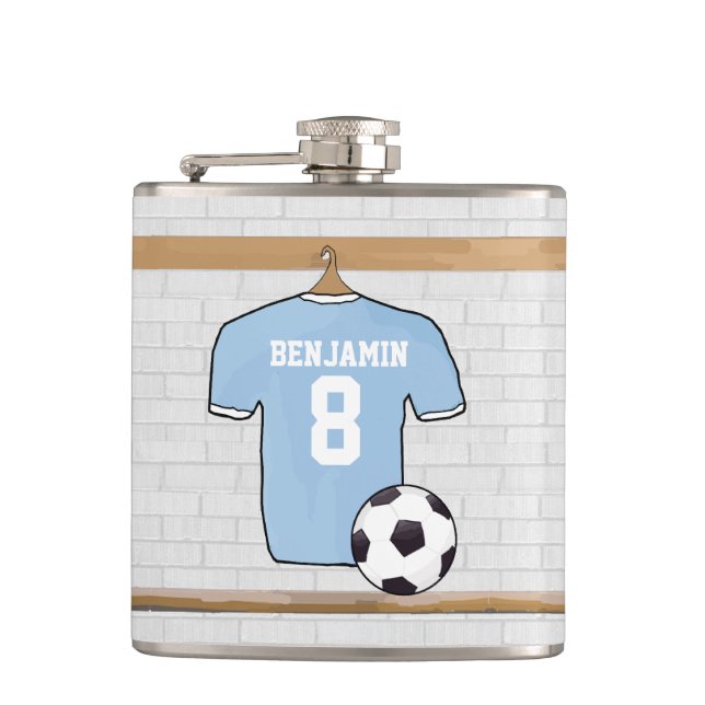 Cantil Claro personalizado - jérsei de futebol azul do (Frente)