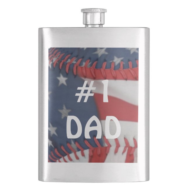 Cantil Classic Flask/American Flag Baseball #1 Pai (Frente)