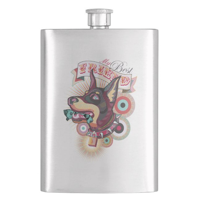 Cantil Classic Flask – Urban Loyalty Doberman Pop-Art  (Frente)