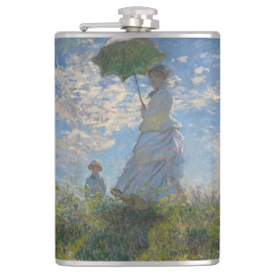 Cantil Claude Monet Mulher com um Guarda-Sol Arte Refinad