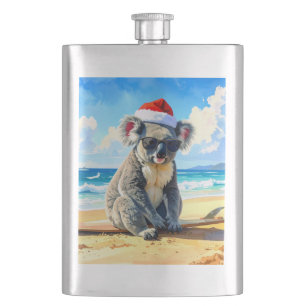 Cantil Coala de Chapéu de Papai Noel ao Sol e Surf