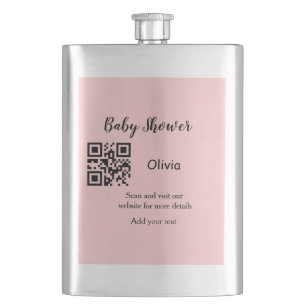 Cantil Código QR simples para chá de bebê com nome texto