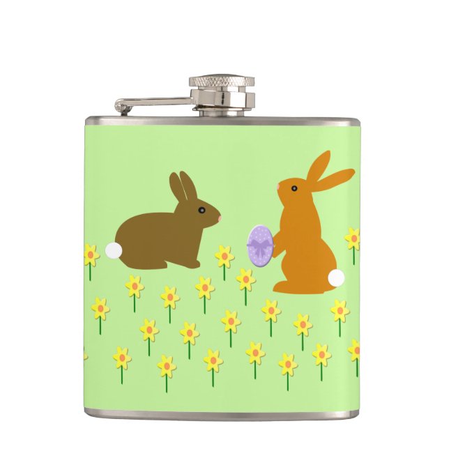 Cantil Coelhinhos de Páscoa e Daffodils (Frente)