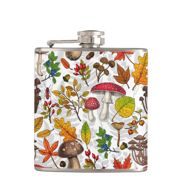 Cantil Cogumelos, folhas, loucos e bagas de outono (Frente)