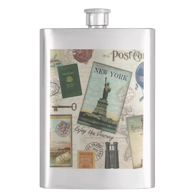 Cantil colagem de viagens vintage moderna (Frente)