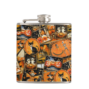 Cantil Colagem Divertida de Halloween Vintage Retro