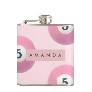 Cantil Coletor Rosa Personalizado Número 5 Bilhar