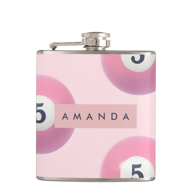 Cantil Coletor Rosa Personalizado Número 5 Bilhar (Frente)