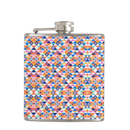 Cantil Colorful flask with geometric pattern in blues