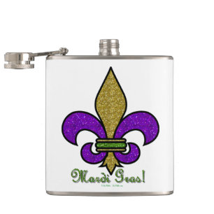 Cantil Colorida Mardi Gras Fleur De Lis