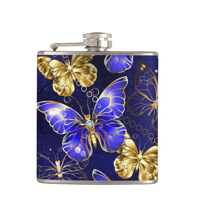 Cantil Composição com borboletas de safira (Frente)