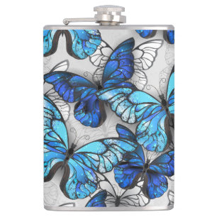 Cantil Composição de Borboletas Brancas e Azuis