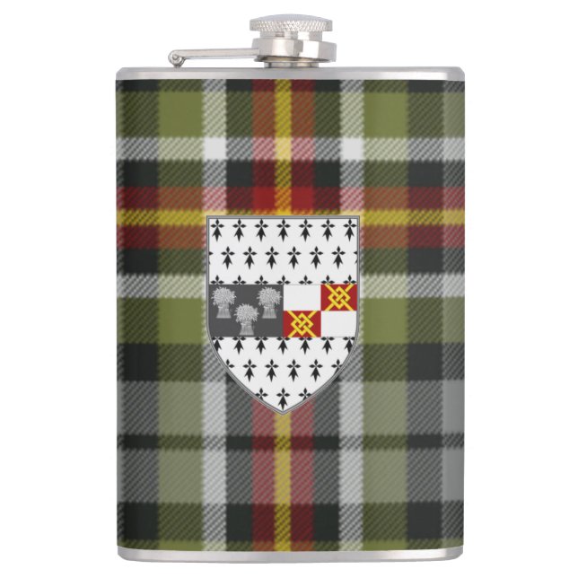 Cantil Condado Irlandês Kilkenny Tartan & Crest (Frente)