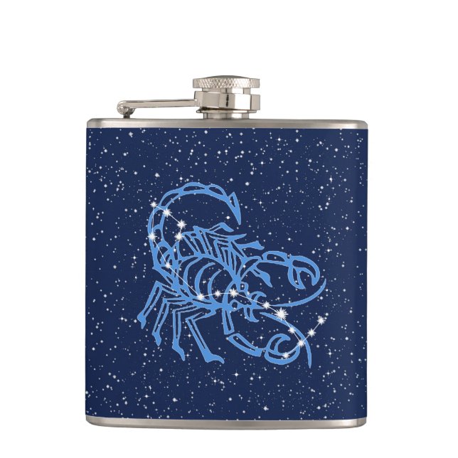 Cantil Constelação Scorpio e Sinal Zodiac com Estrelas (Frente)