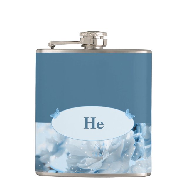 Cantil Convite para Casamento de Flor Azul (Frente)