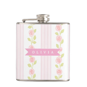 Cantil Coquete personalizado feminino rosa floral listrad