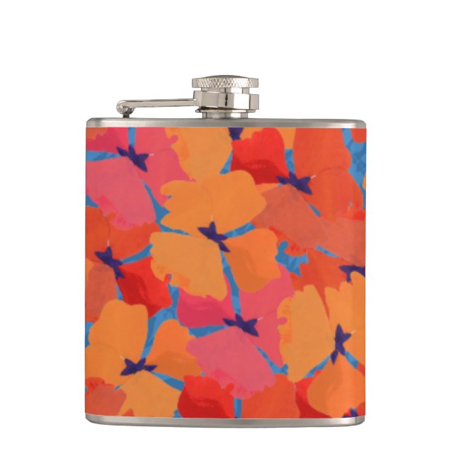 Cantil Cor-de-rosa-chic, laranja, papagaios amarelos (Frente)