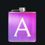 Cantil Cor-de-rosa - Nome do Monograma de Metal Bruto Rox<br><div class="desc">Monograma Elegante de Ómbre Cor-de-rosa e púrpura. Este Flask pode ser personalizado para incluir seu nome inicial e próprio. O Pink e o Purple Flask é perfeito para uma comemoração de aniversário ou festa de solteira.</div>