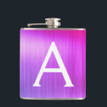 Cantil Cor-de-rosa - Nome do Monograma de Metal Bruto Rox<br><div class="desc">Monograma Elegante de Ómbre Cor-de-rosa e púrpura. Este Flask pode ser personalizado para incluir seu nome inicial e próprio. O Pink e o Purple Flask é perfeito para uma comemoração de aniversário ou festa de solteira.</div>
