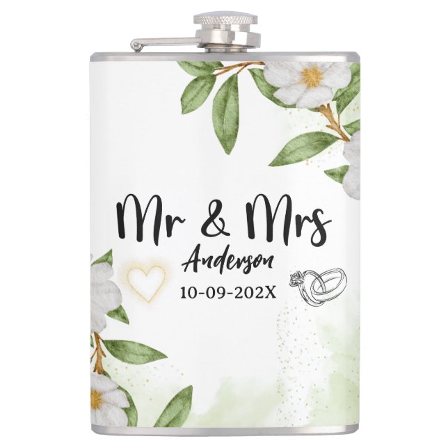 Cantil Cor Floral Branca e Verde Moderna (Frente)