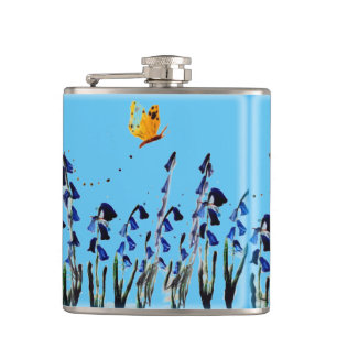 Cantil Cor Personalizada da Borboleta Bluebells Floral