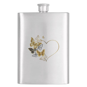 Cantil Coração com Borboletas Ouros