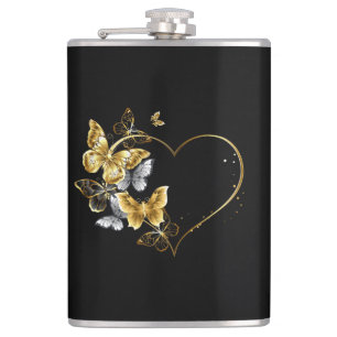 Cantil Coração com Borboletas Ouros