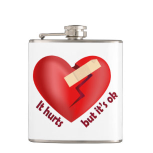 Cantil Coração quebrado curado com adesivo e citação de v