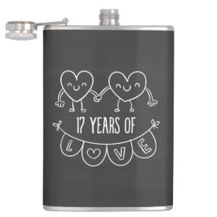 Cantil Corações Gift Chalk do 17.º Aniversário
