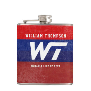 Cantil cores americanas azuis-vermelho-listradas