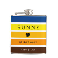 Cores de girassol - Brancesmaid Flask Personalizad