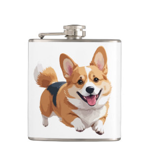 Cantil Corgi Happy Playful Brincando No Ar