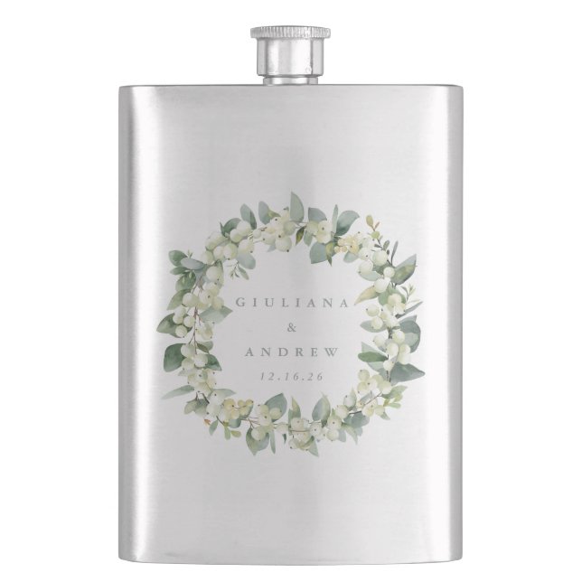 Cantil Coroa de Snowberry & Eucalipto para Casamento Pers (Frente)