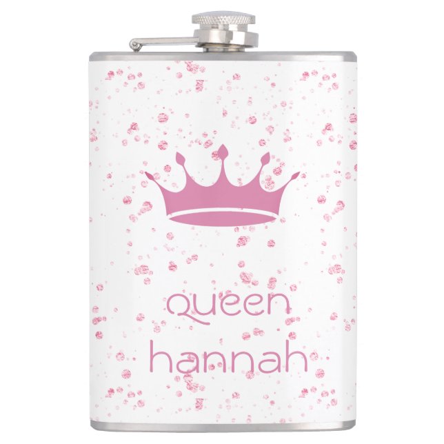 Cantil Coroa Rainha Rosa Personalizada (Frente)