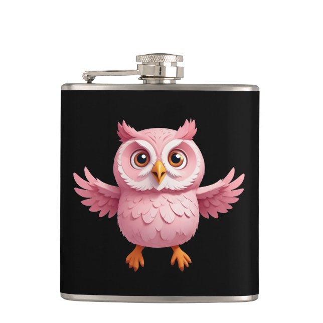 Cantil Coruja Feliz Brincadeira Saltando Na Floresta Aére (Frente)