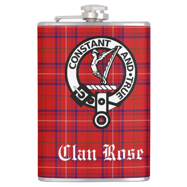 Cantil Crachá Clan Rosa Crest e Tartan (Frente)