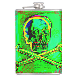 Cantil Crânio Calavera Arte NFT pGeek Verde Vermelho