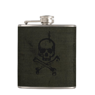 Cantil Crânio com Ossos Cruzados Green Vintage Grunge