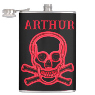 Cantil crânio vermelho, personalizado.